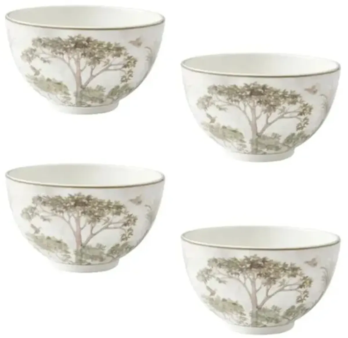 Set of 4 Tall Trees Rice Bowls - Assorted - Kit Kemp - Multi