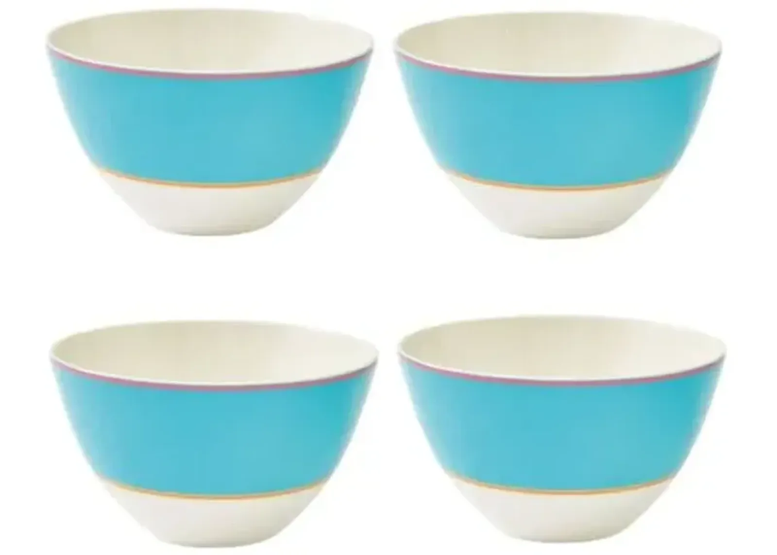 Set of 4 Calypso Bowls - Turquoise - Kit Kemp - Blue