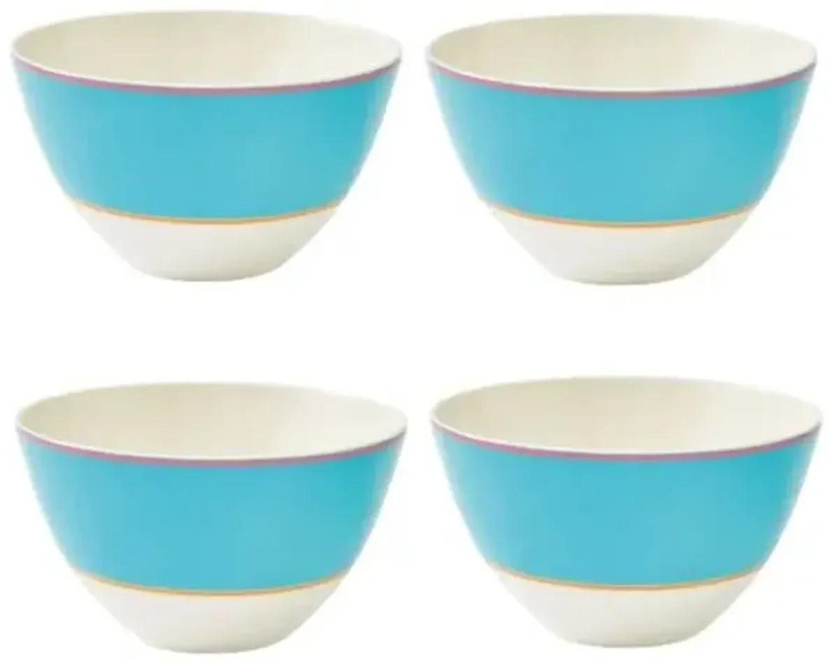 Set of 4 Calypso Bowls - Turquoise - Kit Kemp - Blue