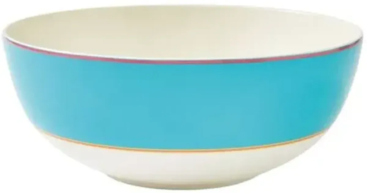 Calypso Serving Bowl 10" - Turquoise - Kit Kemp - Blue