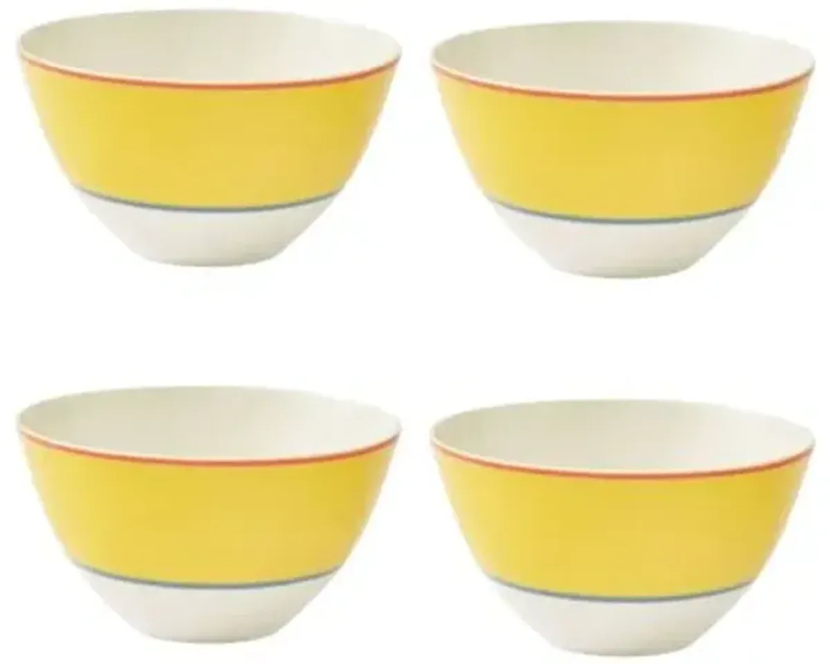 Set of 4 Calypso Bowls - Yellow - Kit Kemp