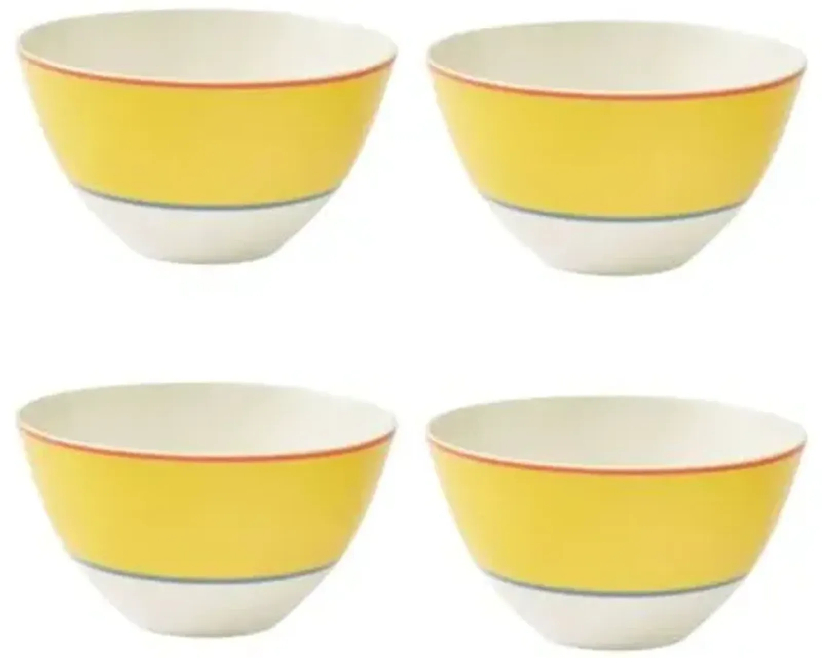 Set of 4 Calypso Bowls - Yellow - Kit Kemp