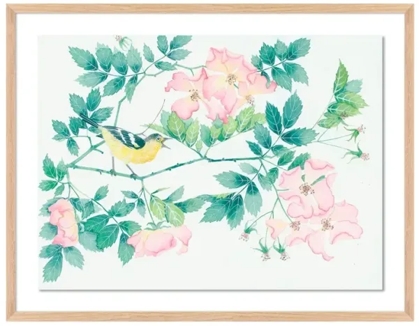 Gabby Malpas, Briar Roses and Songbird Painting