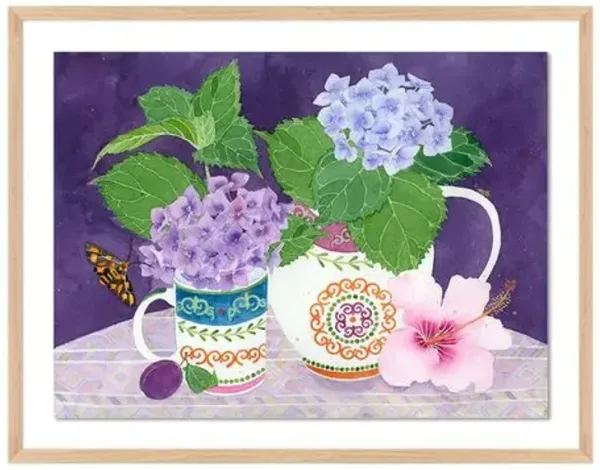 Gabby Malpas - Hibiscus Hydrangrea Painting - Pink