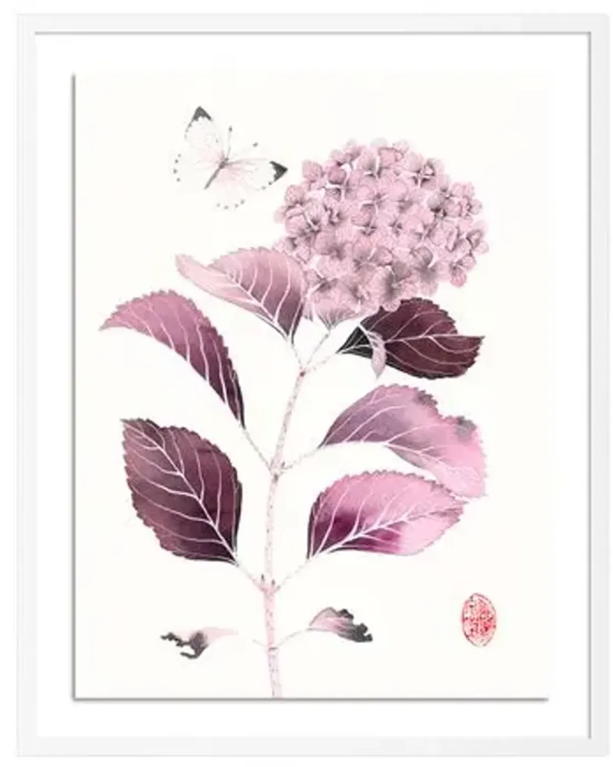 Gabby Malpas - Peony with Hummingbird - White