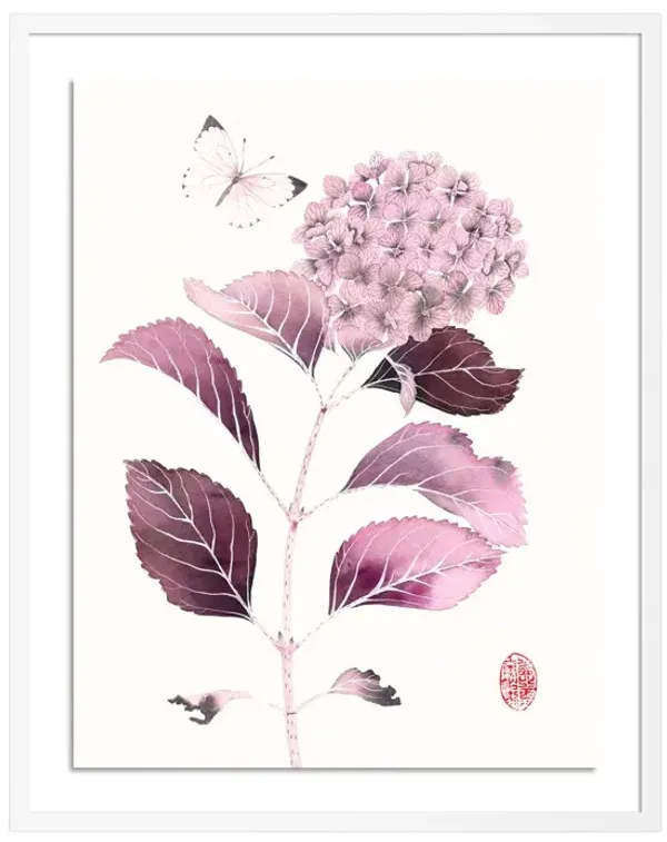 Gabby Malpas, Peony with Hummingbird Painting