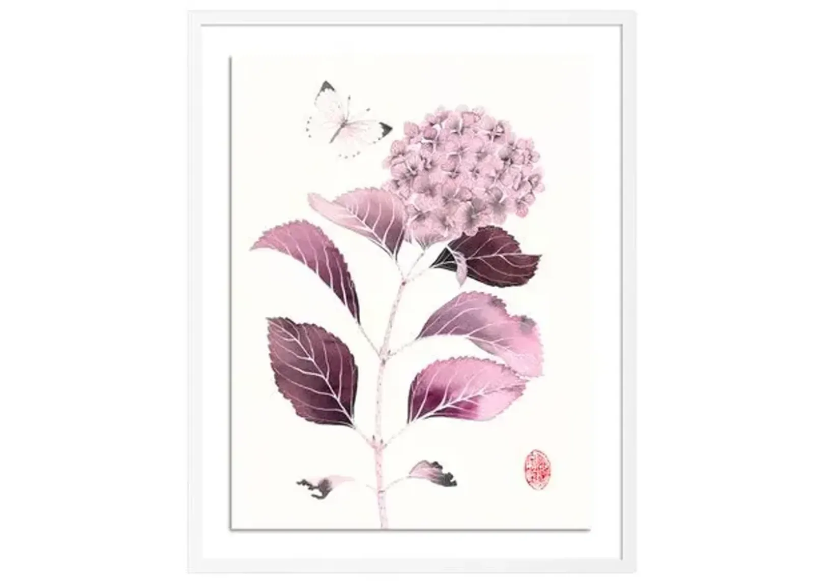 Gabby Malpas - Peony with Hummingbird - White