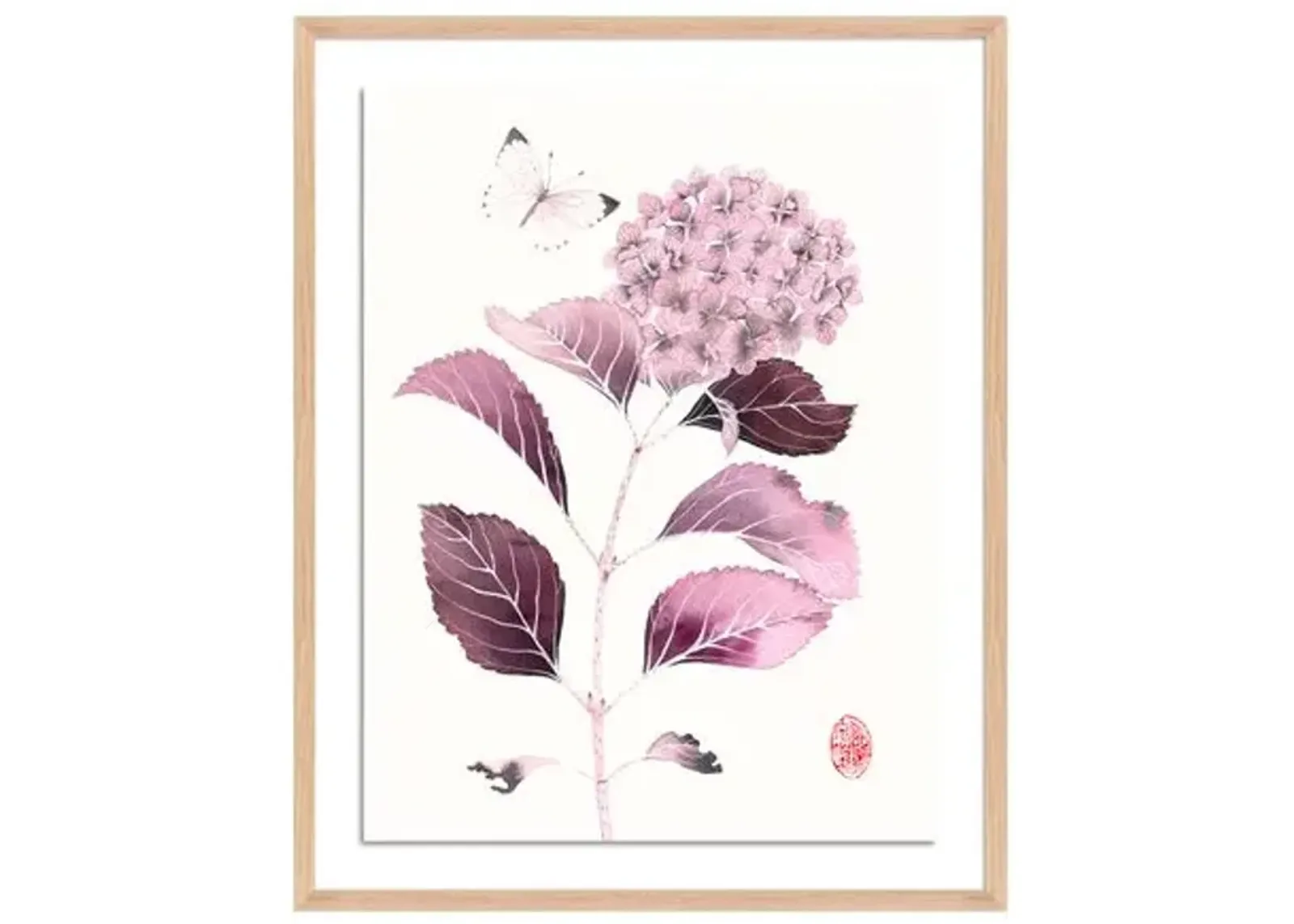 Gabby Malpas - Peony with Hummingbird - White