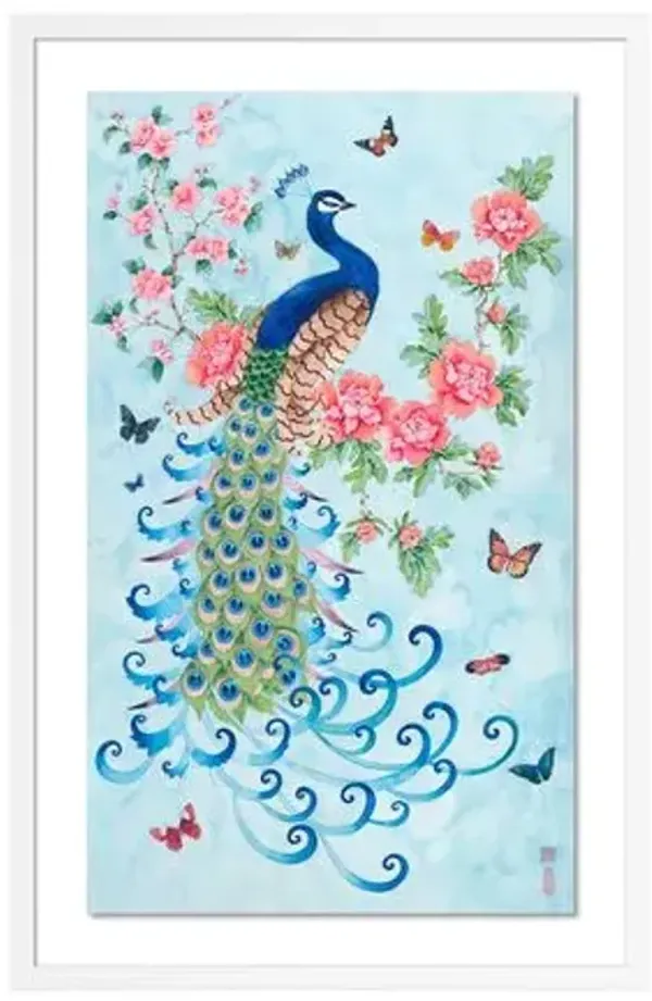 Gabby Malpas Art Nouveau Peacock 2 Painting - White