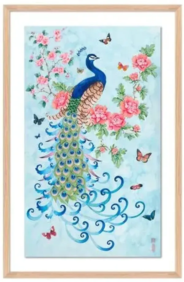 Gabby Malpas Art Nouveau Peacock 2 Painting - White