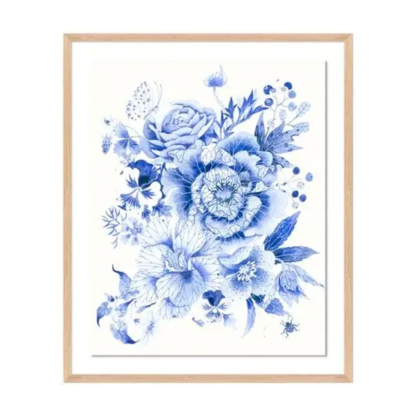Gabby Malpas Blue White Floral 1 Painting