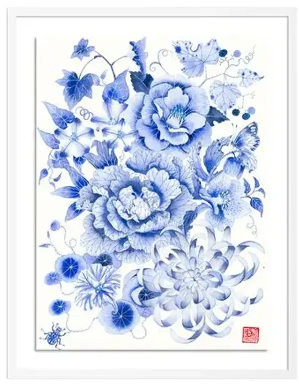 Gabby Malpas Blue Floral 2 Painting