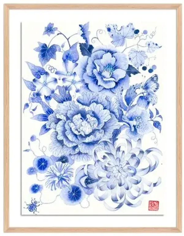 Gabby Malpas Blue Floral 2 Painting