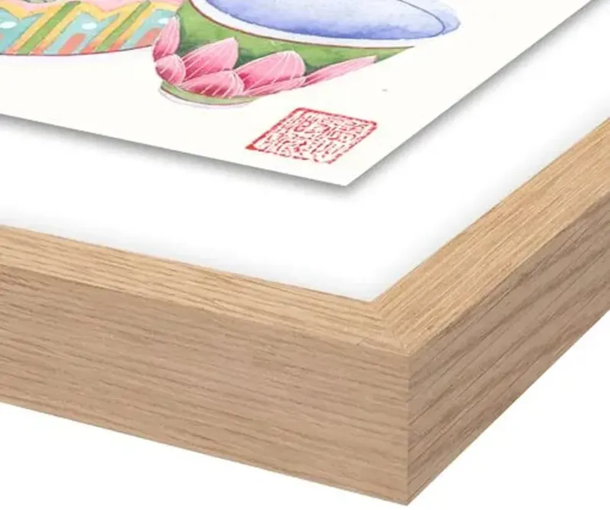 Gabby Malpas - Ranunculus in a Peranakan Teapot Painting - White