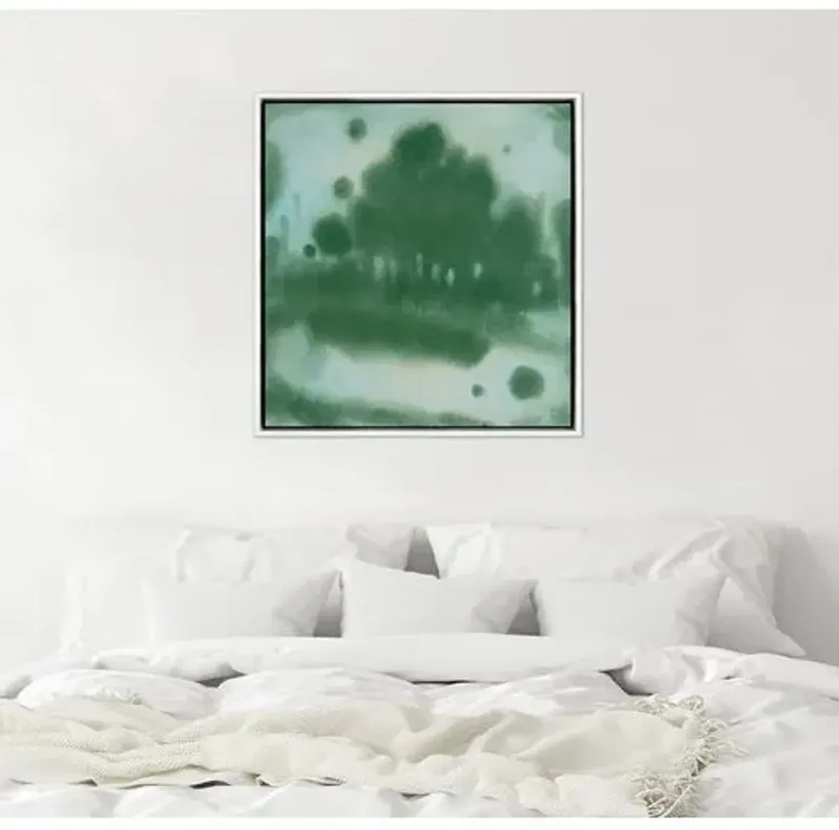 Laura Roebuck - Shady Trees 1 - Framed Canvas - Green