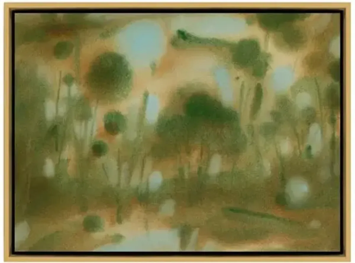 Laura Roebuck - Through the Forest 1 Painting - Framed Canvas - Green