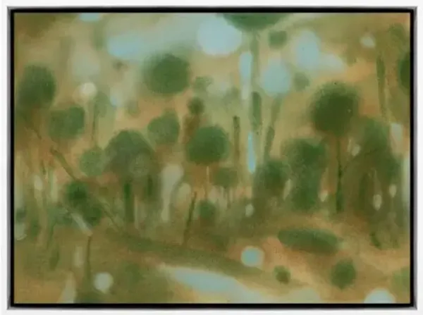 Laura Roebuck - Through the Forest 2 Painting - Framed Canvas - Green