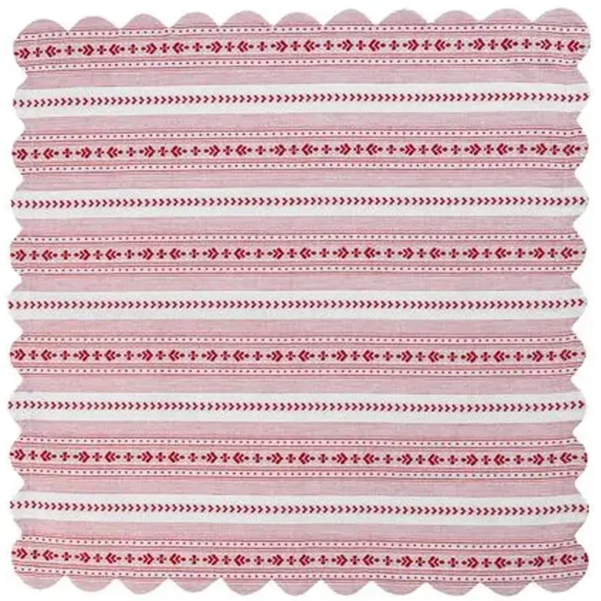 Set of 4 Villa Stripe Napkins - Red - Juliska