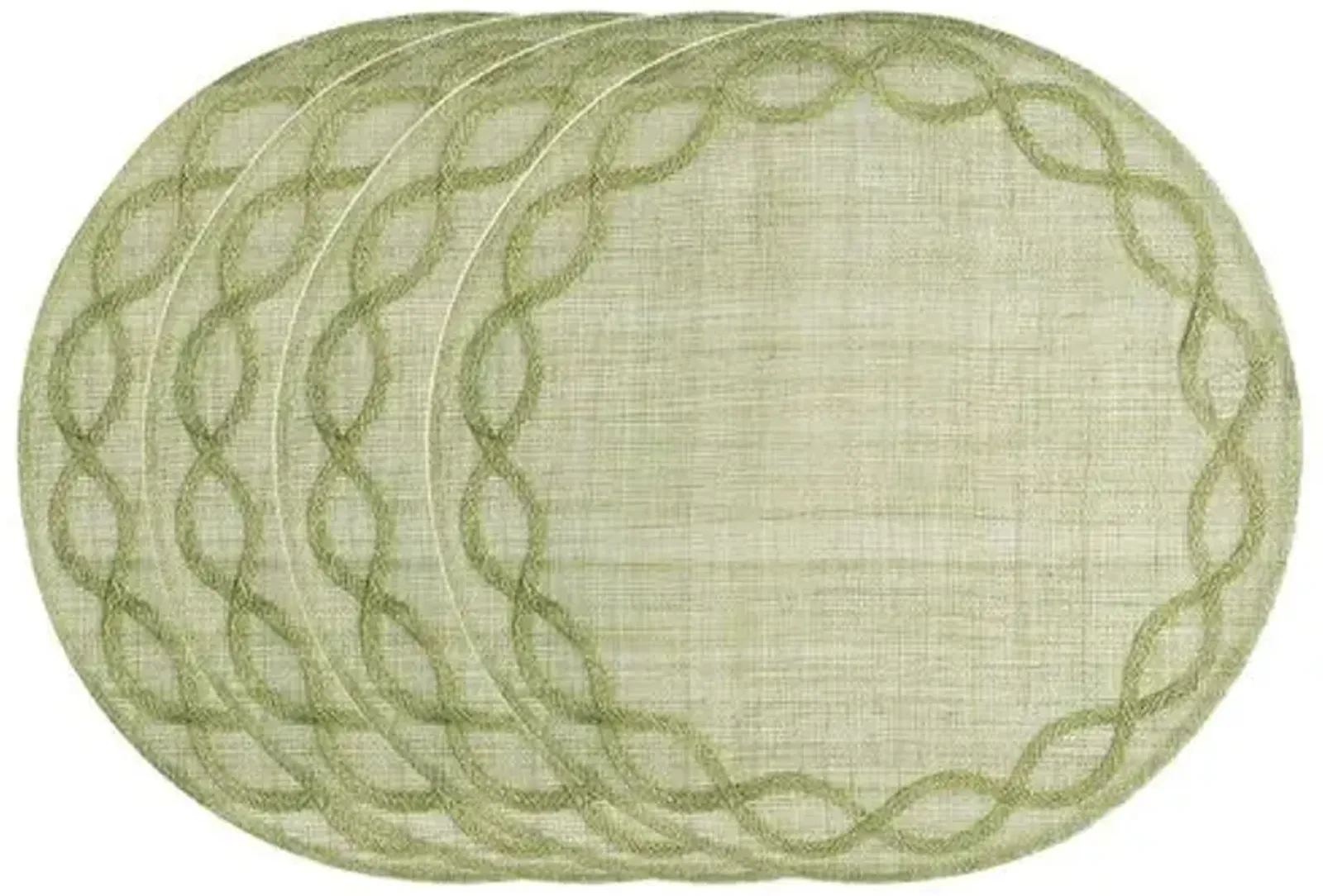 Set of 4 Tuileries Garden Placemats - Pistachio - Juliska - Green