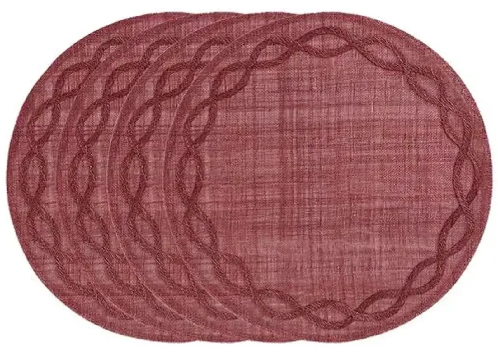 Set of 4 Tuileries Garden Placemats - Mulberry - Juliska - Red