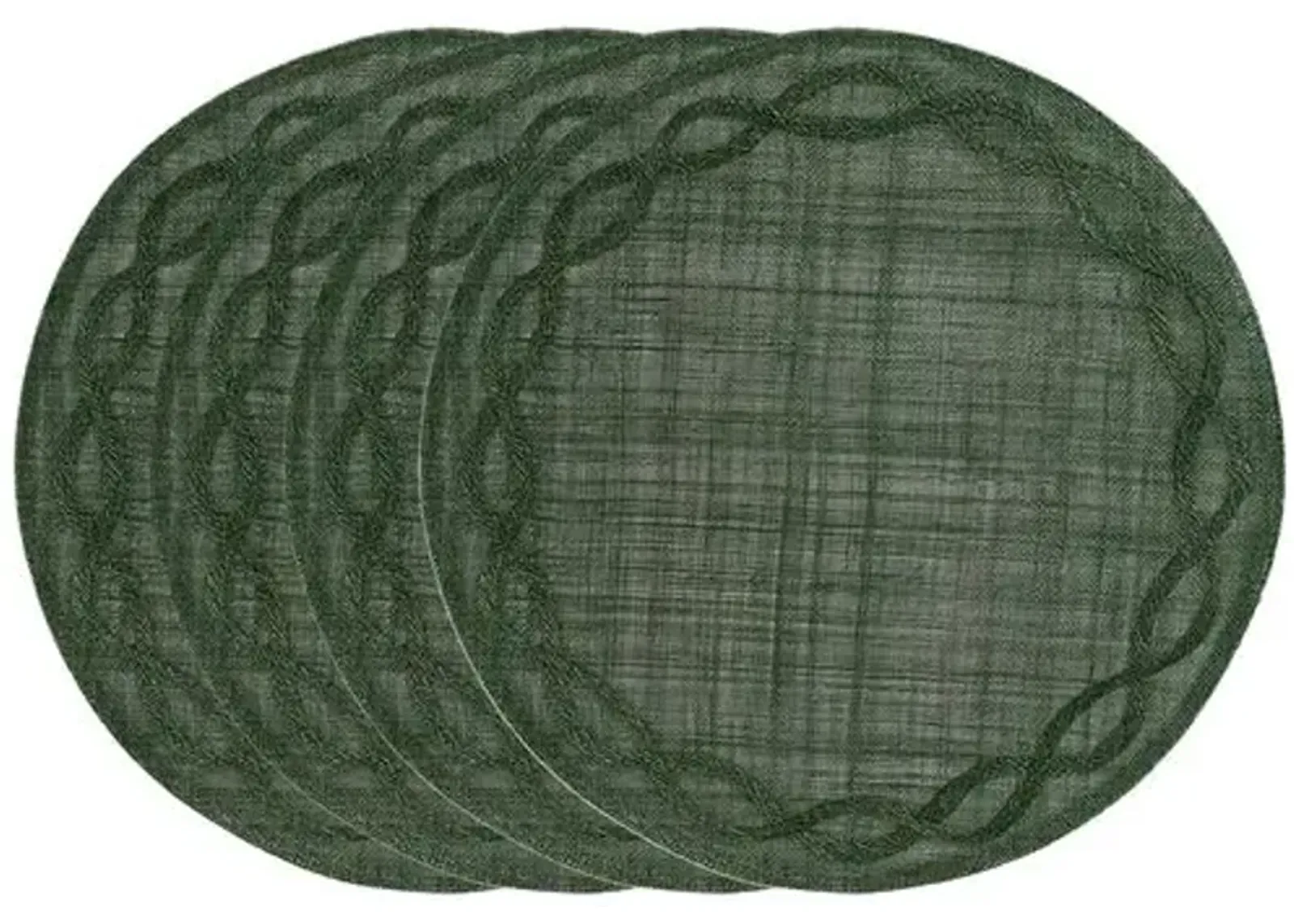 Set of 4 Tuileries Garden Placemats - Basil - Juliska - Green