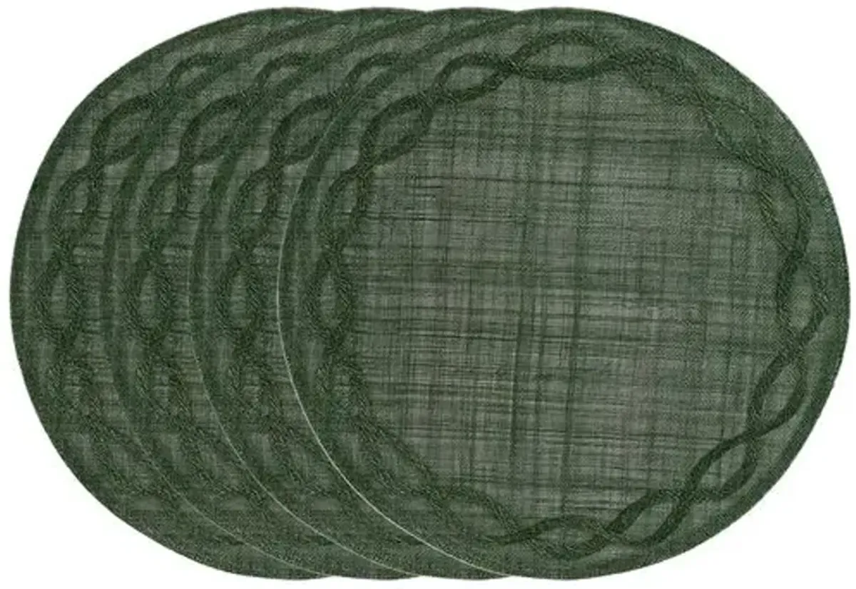 Set of 4 Tuileries Garden Placemats - Basil - Juliska - Green