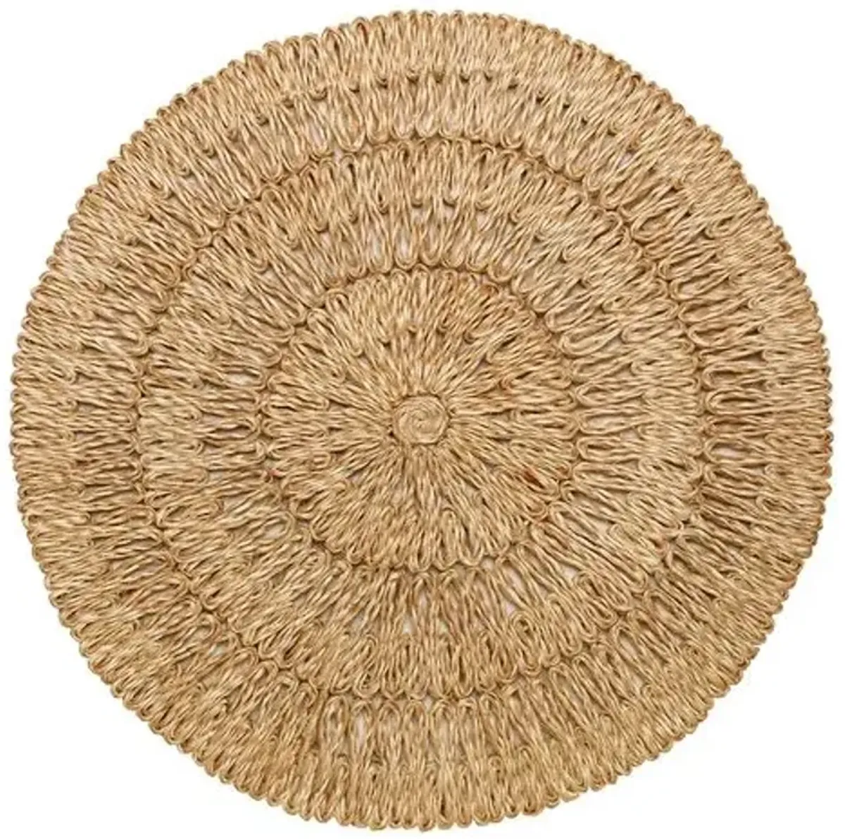 Set of 4 Straw Loop Placemats - Natural - Juliska - Brown