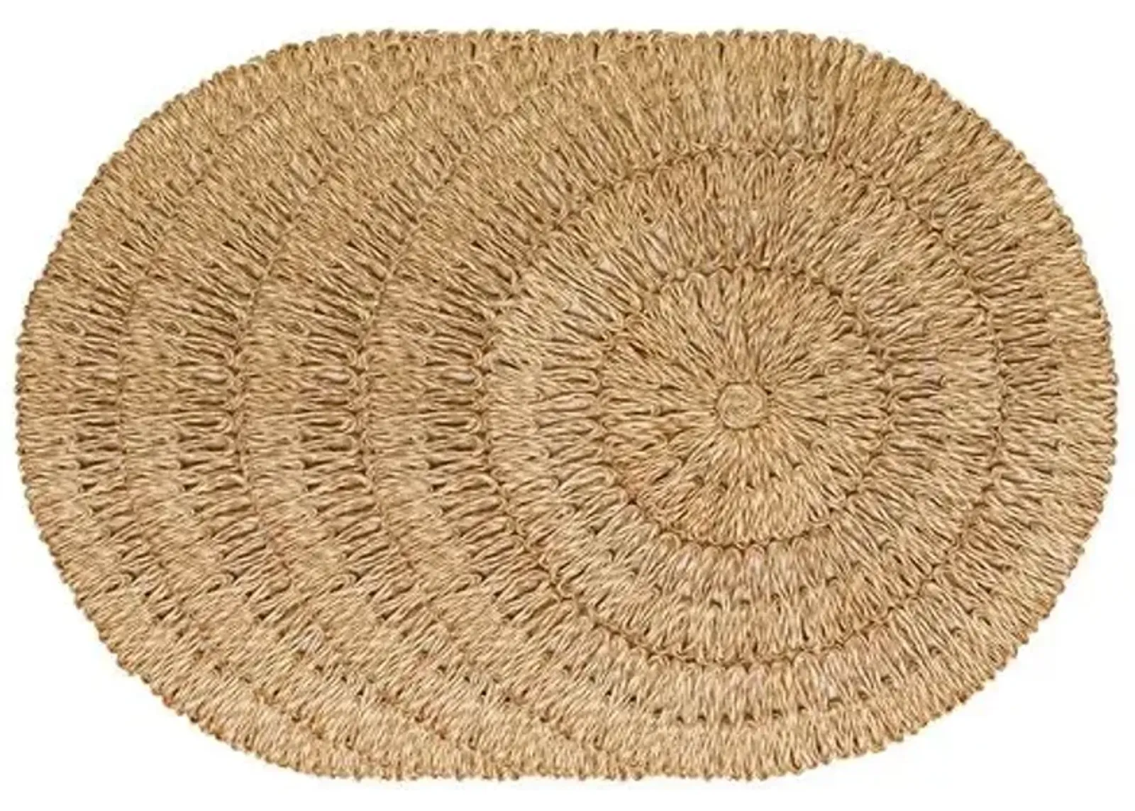 Set of 4 Straw Loop Placemats - Natural - Juliska - Brown