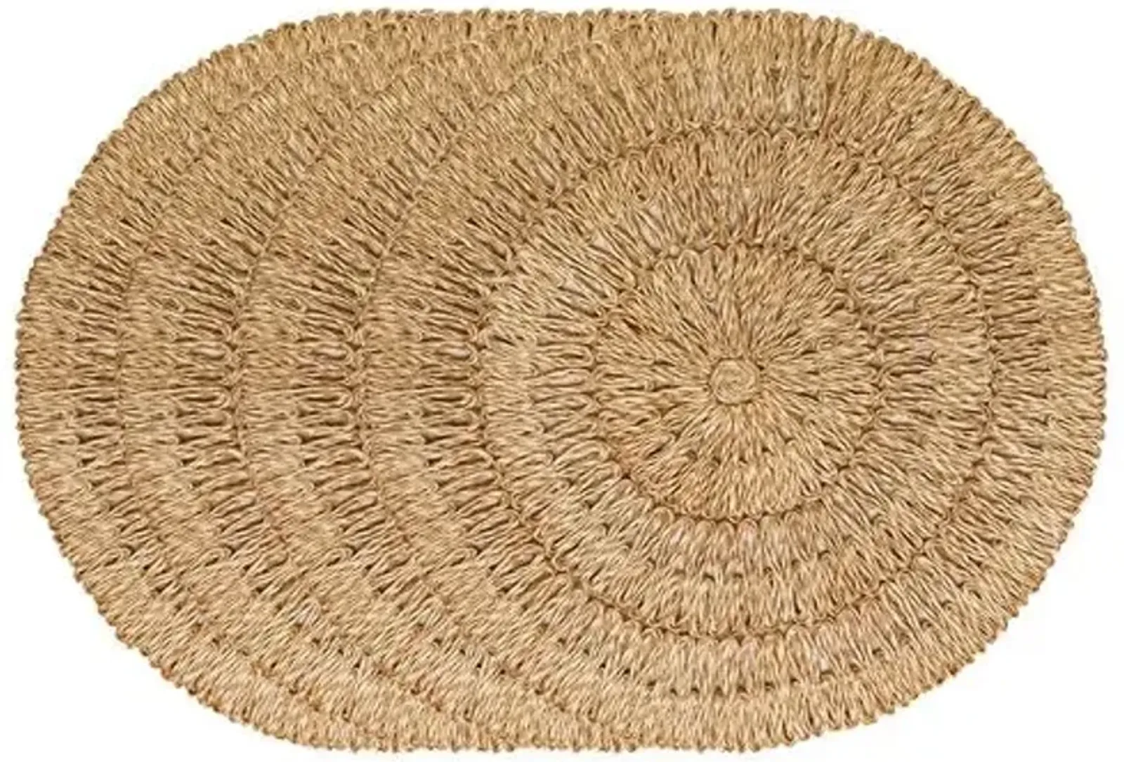 Set of 4 Straw Loop Placemats - Natural - Juliska - Brown