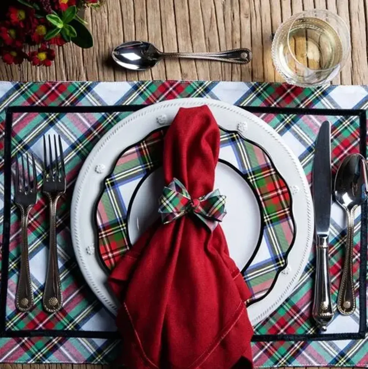 Set of 4 Stewart Tartan Placemats - Juliska - Multi