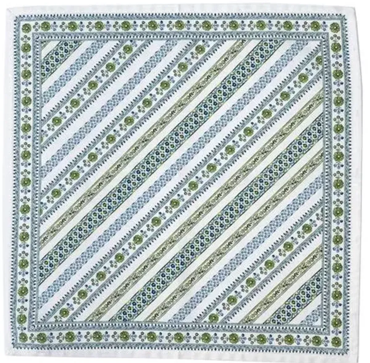 Set of 4 Seville Stripe Napkins - Green - Juliska