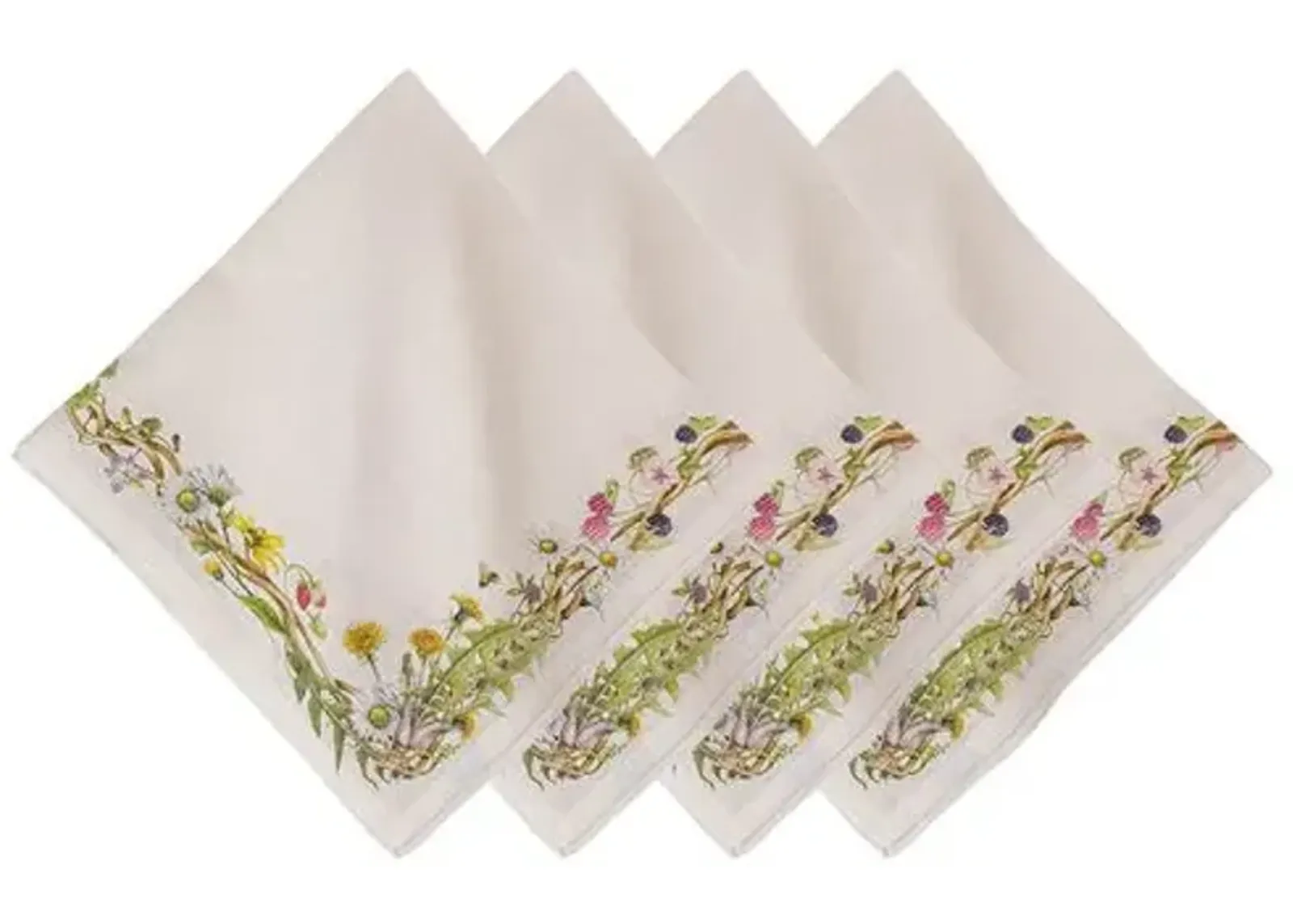 Set of 4 Meadow Walk Linen Napkins - Juliska - Multi