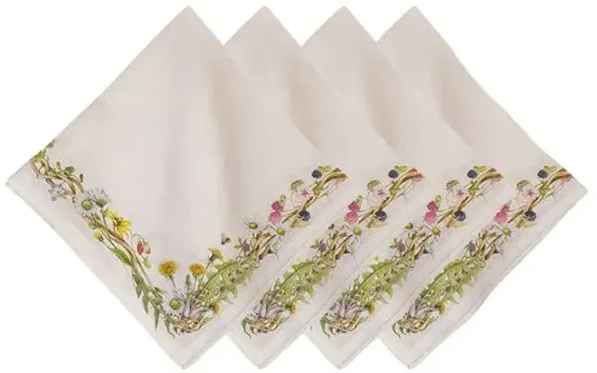 Set of 4 Meadow Walk Linen Napkins - Juliska - Multi