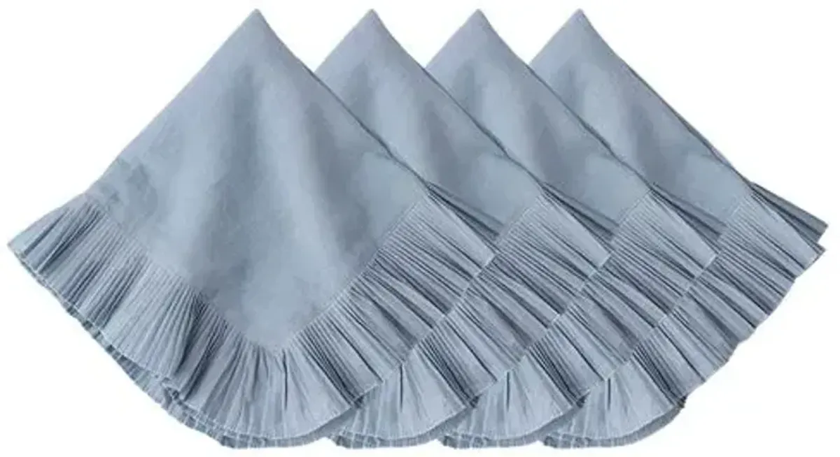 Set of 4 Mademoiselle Napkins - Chambray - Juliska - Blue