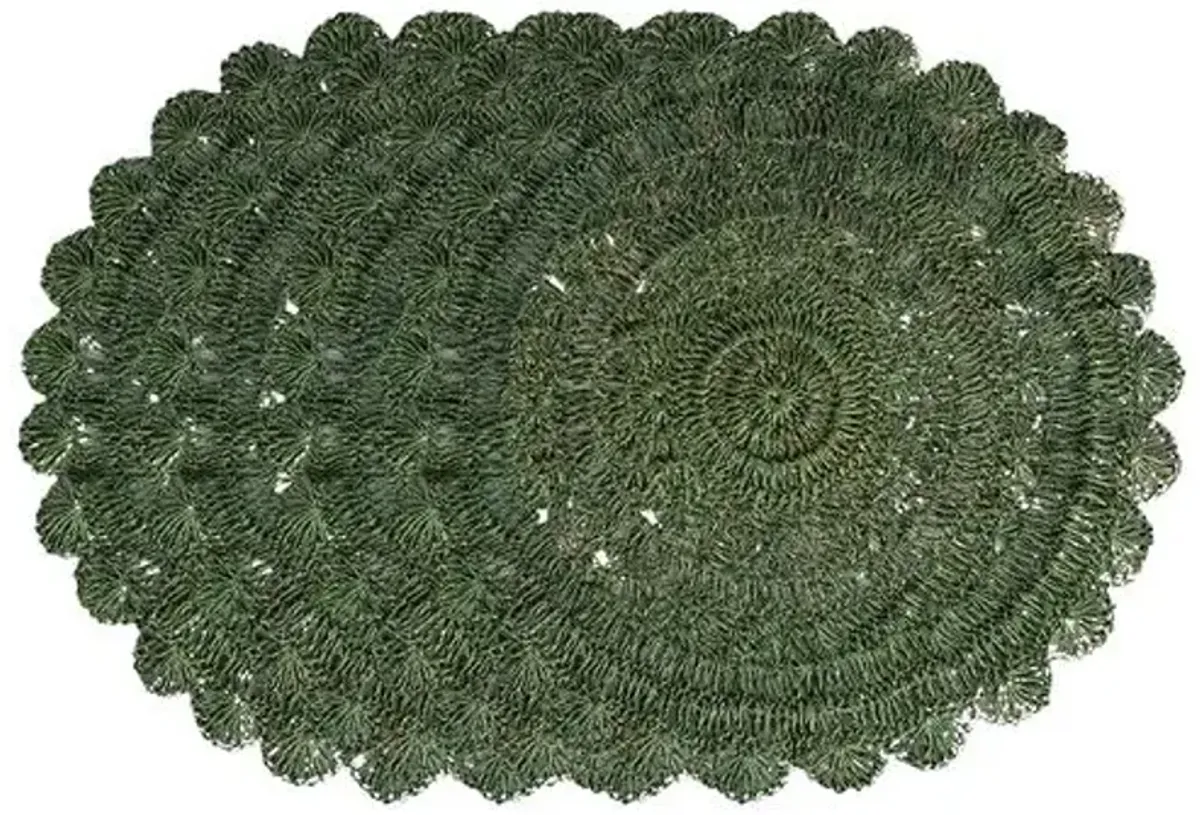 Set of 4 Macrame Placemats - Green - Juliska