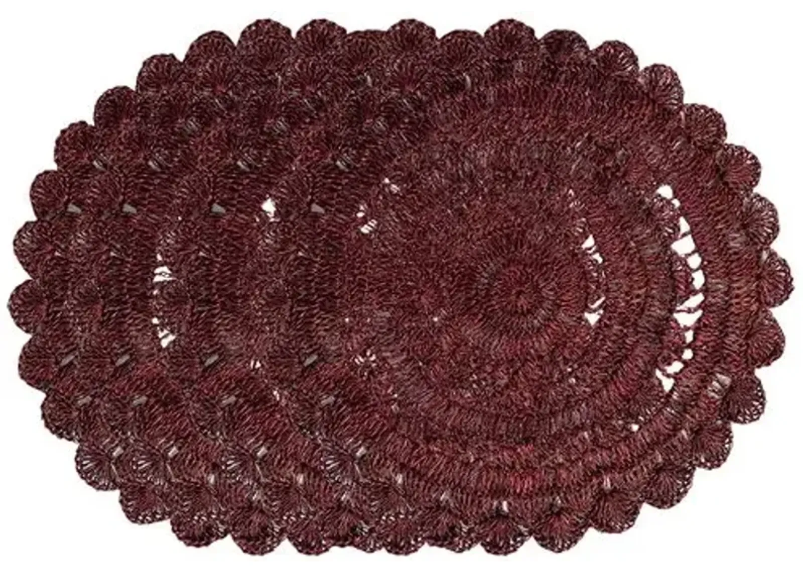 Set of 4 Macrame Placemats - Cranberry - Juliska - Red