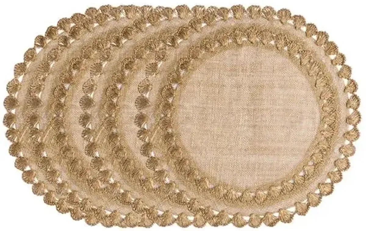 Set of 4 Isadora Placemats - Gold - Juliska