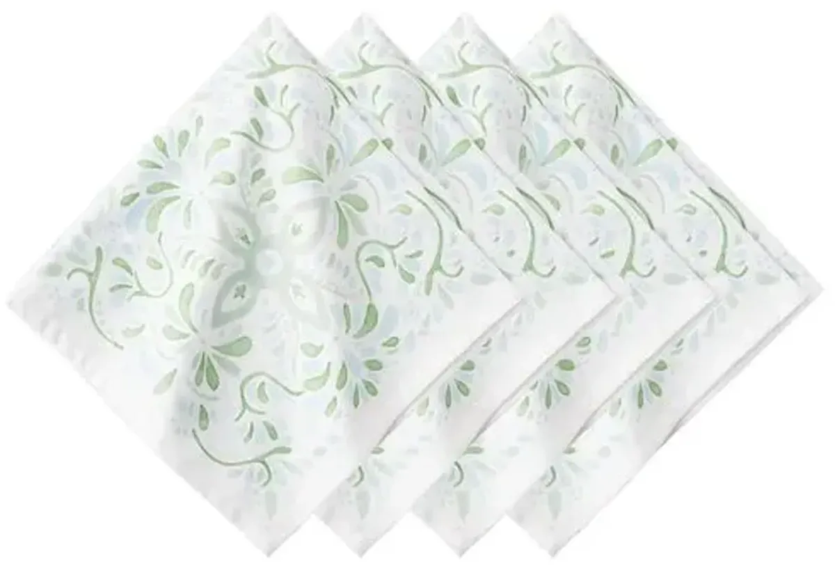 Set of 4 Iberian Napkins - Sage - Juliska - Green