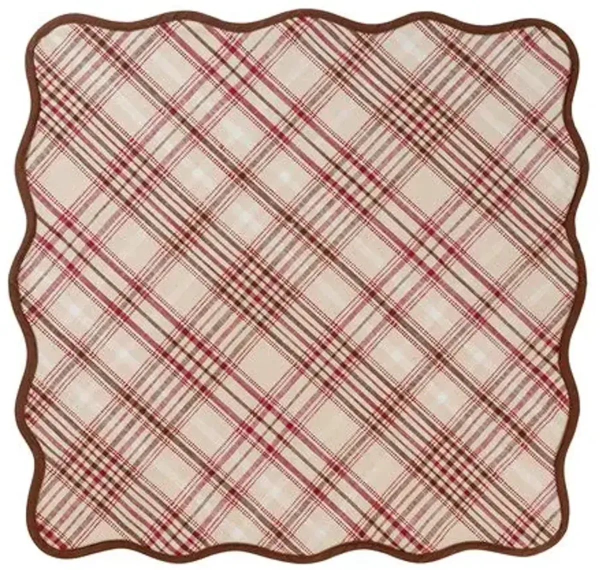 Set of 4 Harvest Tartan Napkins - Mulberry - Brown - Juliska