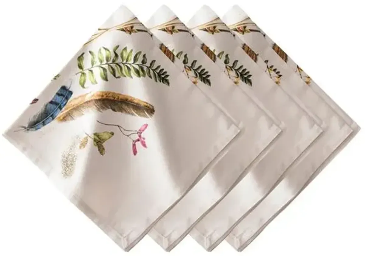 Set of 4 Forest Walk Napkins - Café Au Lait - Juliska - Multi