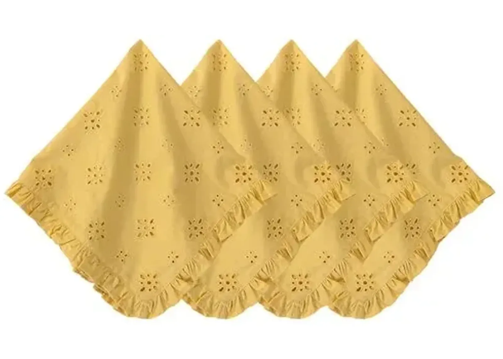 Set of 4 Eyelet Napkins - Sunflower Yellow - Juliska