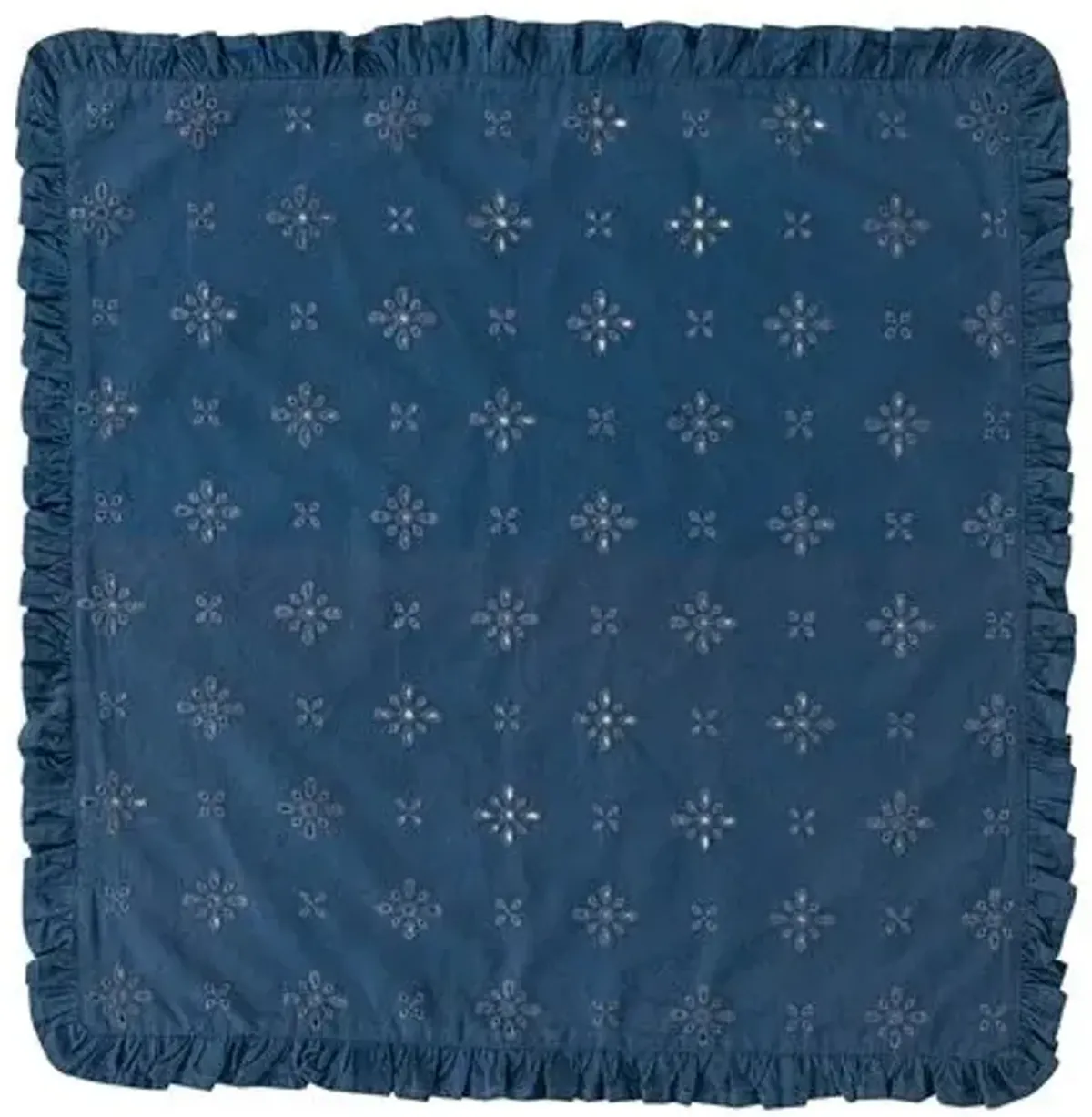 Set of 4 Eyelet Napkins - Navy - Juliska - Blue