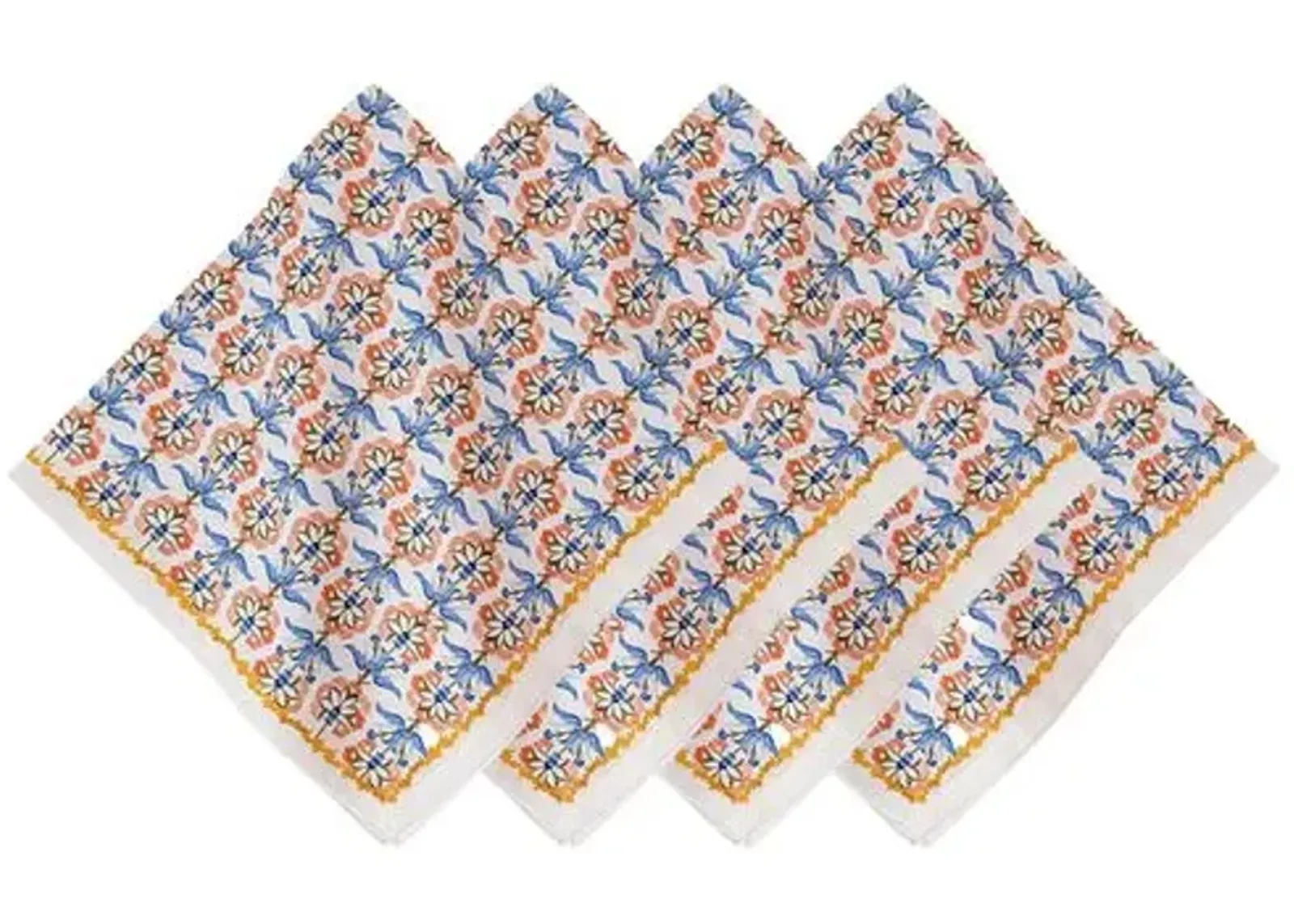 Set of 4 Emilie Napkins - Chambray - Juliska - Blue