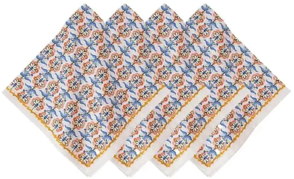 Set of 4 Emilie Napkins - Chambray - Juliska - Blue