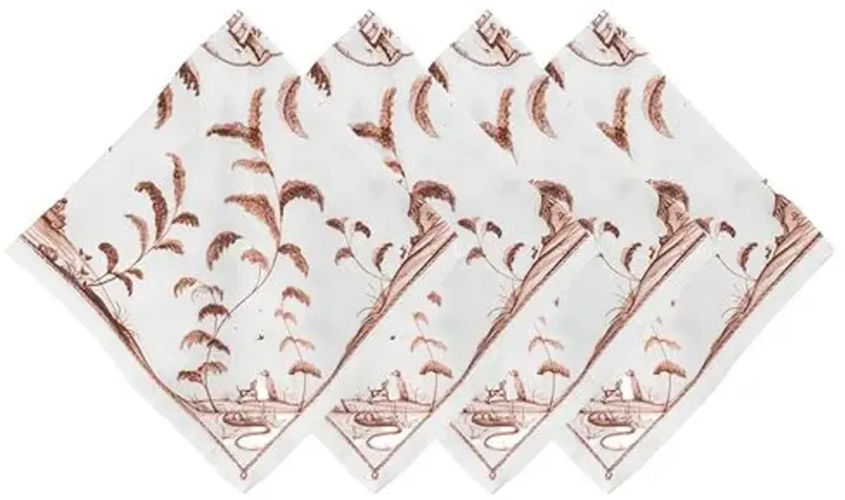 Set of 4 Country Estate Harvest Napkins - Sepia - Juliska - Brown