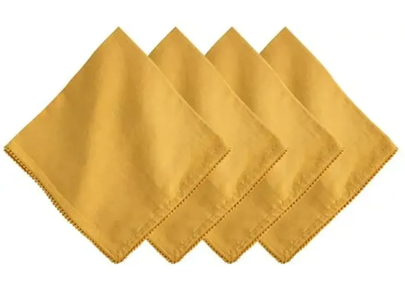 Set of 4 Berry Trim Napkins - Saffron - Juliska - Yellow