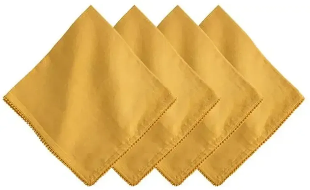 Set of 4 Berry Trim Napkins - Saffron - Juliska - Yellow