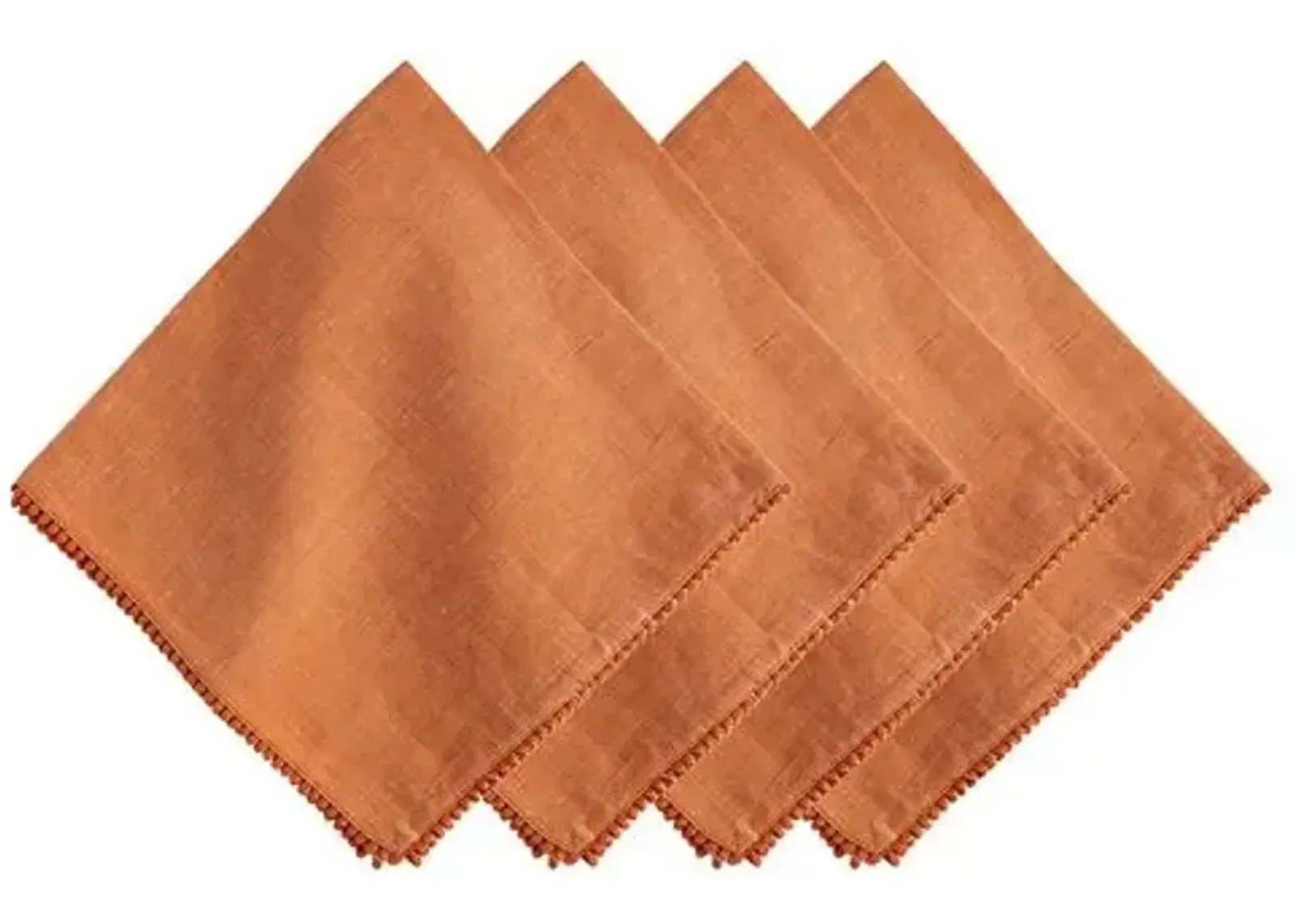 Set of 4 Berry Trim Napkins - Persimmon - Juliska - Orange