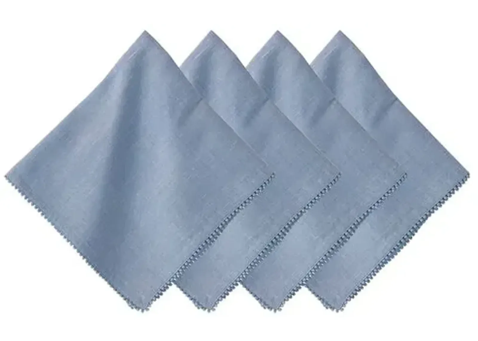 Set of 4 Berry Trim Napkins - Chambray - Juliska - Blue