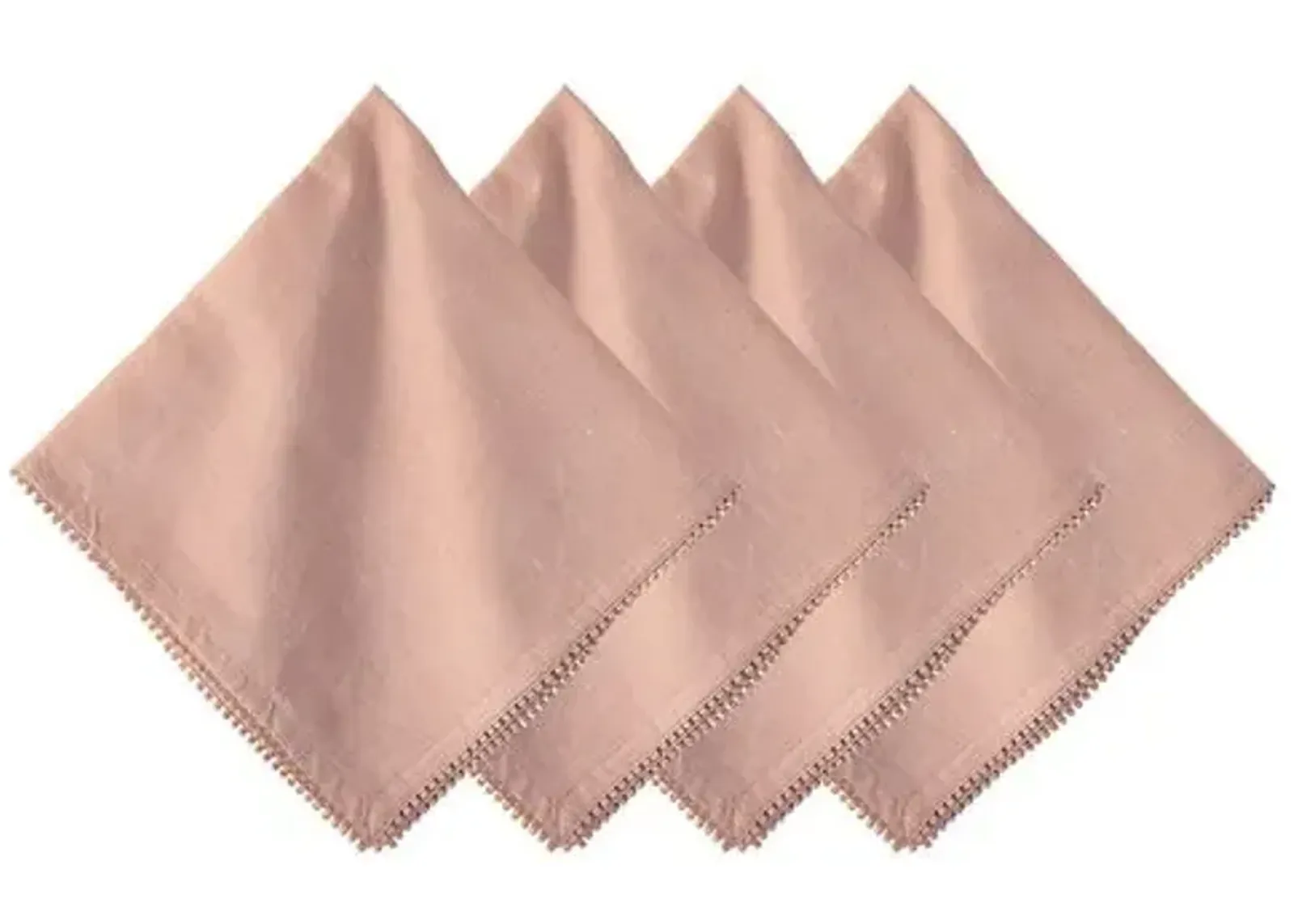 Set of 4 Berry Trim Napkins - Blush - Juliska - Pink